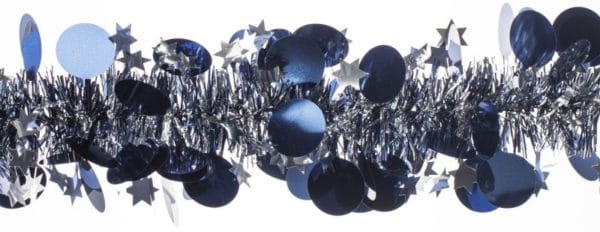 guirlande noel paillettes bleu nuit argent