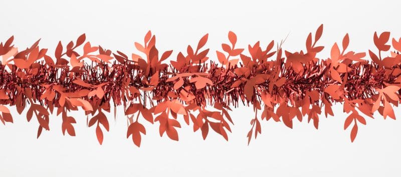 Guirlande Joyeux Noël en velours rouge Long. 130cm - Décors du monde
