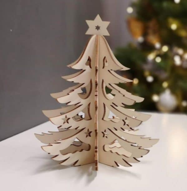 sapin noel bois decoration table