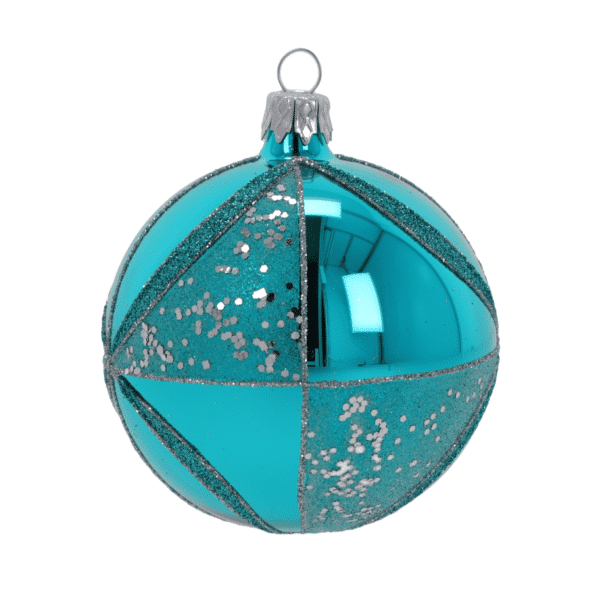 boule noel turquoise paillettes