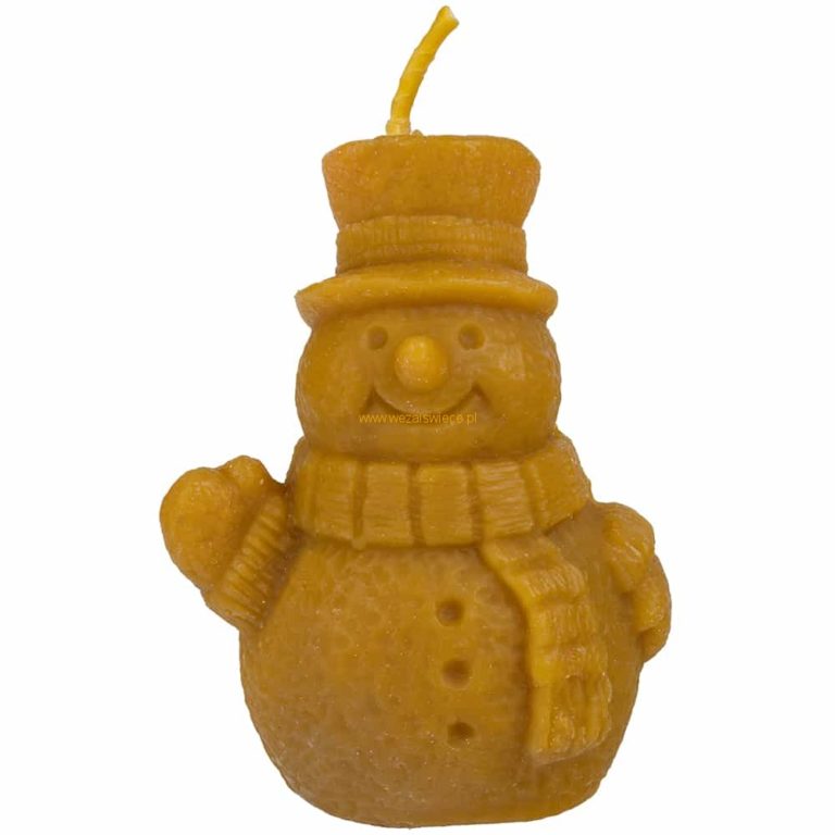 bougie noel cire abeille bonhomme neige