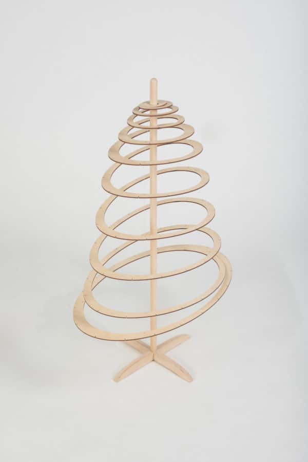Sapin de Noël SPIRALE ovale en bois 85 cm – Image 2