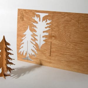 carte en bois sapin noel