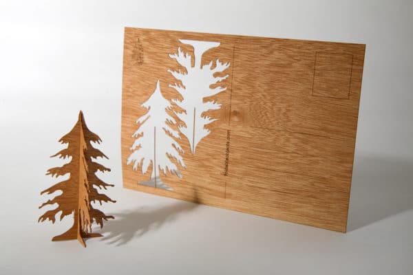 carte en bois sapin noel