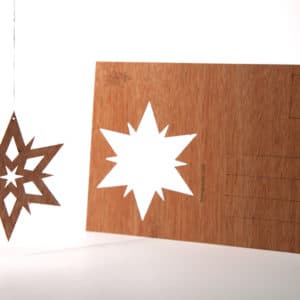 Kit en bois carte postale 3D - LOVI - Etoile de Noël - Au son des grillons