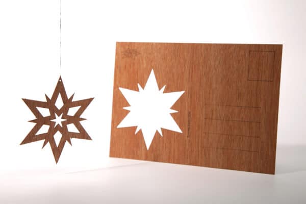 Carte de Noël en bois "Etoiles"