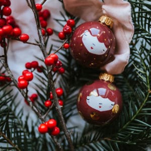 boule noel ceramique rouge