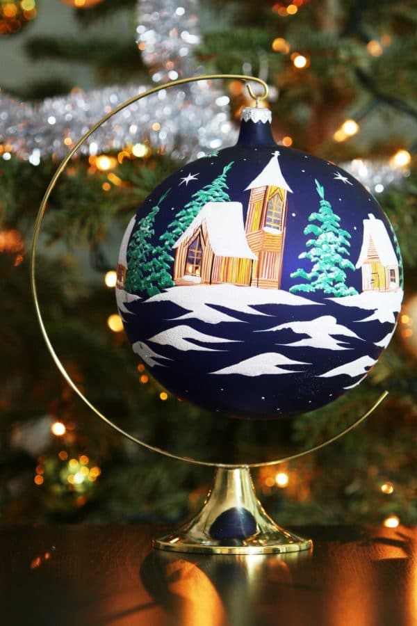 Support boule de Noël, laiton doré, 21 cm – Image 2