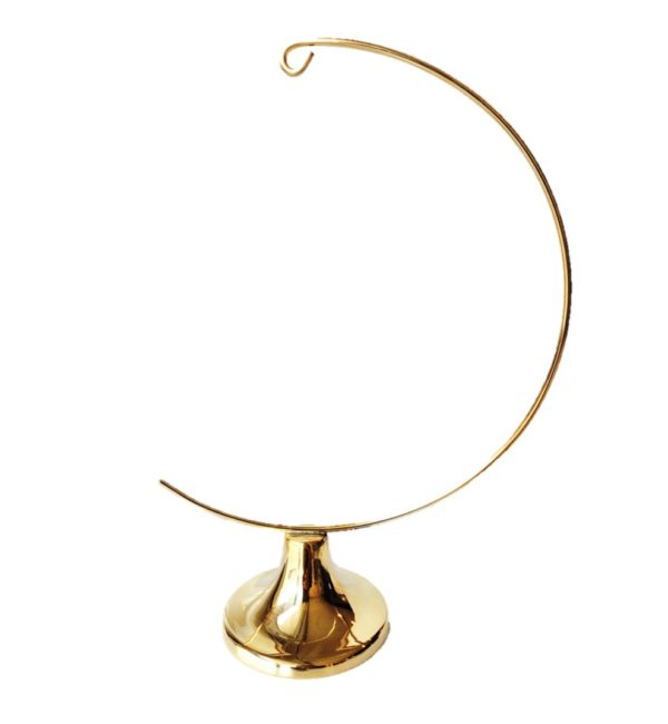 Support boule de Noël, laiton doré, 25 cm