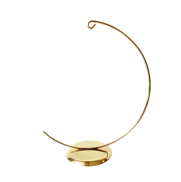 Support boule de Noël, laiton doré, 23 cm