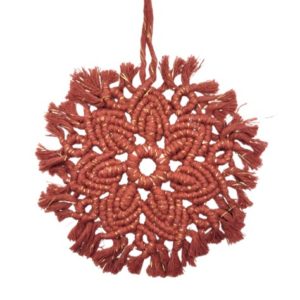 deco noel macrame flocon rouge