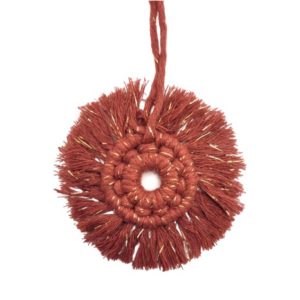 deco noel macrame soleil rouge