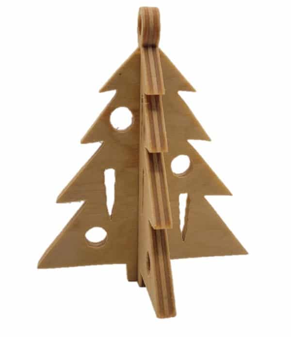 Décoration en bois 3D , sapin de Noël 13 cm – Image 2
