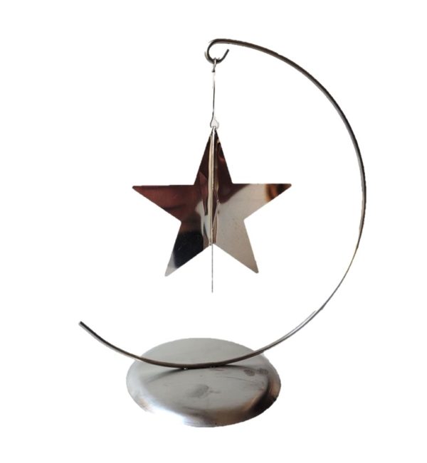 Support et étoile de Noël 3D, INOX argent