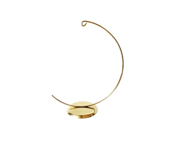 Support boule de Noël, laiton doré, 19 cm