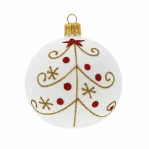 boule noel verre sapin or rouge